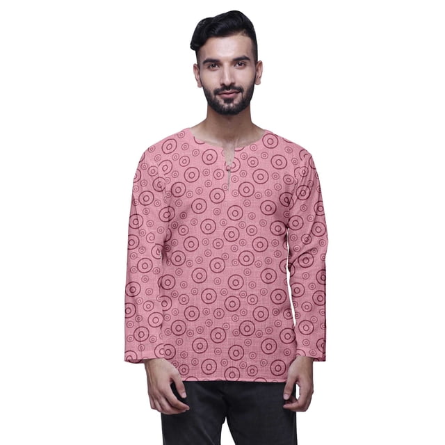 Atasi Indian Traditional Kurta For Men Keyhole Neck Short KurtaShirtFor Boys