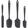 thumbnail image 1 of U-Taste 600°F High Heat Resistant Silicone Spatula Set of 4, BPA-Free Food Grade Kitchen Cooking Baking Mixing One Piece Seamless Flexible Rubber Scraper for Nonstick Cookware (Black), 1 of 9
