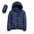 thumbnail image 5 of Packable down Jacket, Lightweight Hooded Puffer, White Duck down Coat Navy S , Coat, 5 of 5