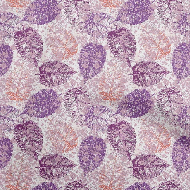 oneOone Viscose Jersey Purple Fabric Leaves Craft Projects Decor Fabric Printed By The Yard 60 Inch Wide