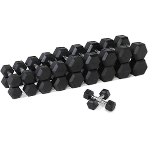 WF Athletic Supply Rubber Coated Hex Dumbbell Set Non-Slip Hex Shape for Muscle Toning, Strength Building, Weight Loss - Multiple Choices Available (e. 550LB Dumbbells Set)