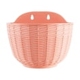 thumbnail image 2 of SouMaox Wall Mounted Flower Pot, Rattan Texture Semi Circular Design, Lightweight Hanging Basin, Vertical Gardening for Indoor Outdoor Decor, 2 of 9