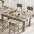 thumbnail image 3 of Dining Table for 4-6, 63" Wood Farmhouse Large Kitchen Table with Strong 4 Triangle Legs, Rectangular Dining Room Dinner Table with Sturdy Extra Support for Kitchen, Apartment, Retro Gray, 3 of 7