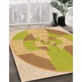 thumbnail image 3 of Ahgly Tapis d'Intérieur Lavable en Machine Carré Caramel Brun, 4 Pieds Carré, 3 of 7
