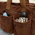 thumbnail image 4 of Maytalsory Large Capacity Handbag For Women Daily Good Gift Items Corduroy Handbag Coffee color, 4 of 6
