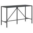 thumbnail image 2 of vidaXL 7 Piece Garden Bar Set with Cushions Black Poly Rattan, 2 of 4
