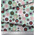 thumbnail image 2 of Soimoi Velvet Fabric Mandala Kaleidoscope Decor Fabric Printed Yard 58 Inch Wide, 2 of 3