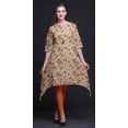 thumbnail image 3 of Bimba Orange Rose & Ranunculus Floral Printed Tops For Women Asymmetric Kurti Summer Dress For Girls Large, 3 of 6