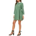 thumbnail image 4 of INSPIRE CHIC Robe-Chemise à Carreaux pour Femme à Manches Longues Boutonnée à Col Pointu m Vert, 4 of 5