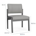 thumbnail image 3 of Lenox Steel Reception Armless Guest Chair / Silver Steel / Dark Gray / Black, 3 of 5