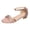 Rose Gold, variant on Women's Low Block Heel Sandals Sparkly Open Toe Princess Shoes with Ankle Strap Comfortable Non Slip Dress Shoes Gold Size 9