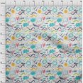 thumbnail image 4 of oneOone Rayon White Fabric Ocean Life Craft Projects Decor Fabric Printed By The Yard 56 Inch Wide, 4 of 5