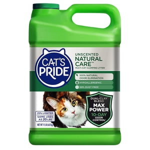 Cat's Pride Max Power Clumping Hypoallergénique Multi-Cat Litter 15 Pounds Soins naturels