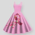 thumbnail image 2 of TJAZFJPA Robe Bleue Robes Cancer Robe Femmes Cancer Robe Ruban Rose Sensibilisation au Cancer Imprimé Sans Manches Robe Années 1950 Plus Forte Que le Cancer Robe à Manches Courtes Femme Robe d'Été Robes de Plage, 2 of 3
