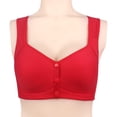 thumbnail image 3 of MIASHUI Bra for Elderly Women Front Snap Comfortable Bras Front Closure Bra for Everyday,Red,36, 3 of 3