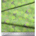thumbnail image 2 of Soimoi Green Poly Georgette Fabric Leopard Animal Skin Print Sewing Fabric Yard 42 Inch Wide, 2 of 3