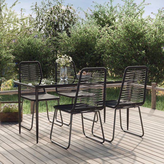 vidaXL Ensemble de Salle à Manger de Jardin 5 Pcs Noir