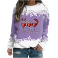 thumbnail image 1 of Chandails en Molleton de Noël pour Femmes 2023 T-shirt d'Hiver Imprimé Ample à Manches Longues Blouse Col Rond Hauts Décontractés Chandails en Molleton Femmes en Liquidation, 1 of 3
