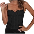 thumbnail image 1 of LLYwey Full-Coverage Bras On Clearance Solid Lace Suspender Wrapped Around Chest Waist and Backless Bra with Sheer Mesh and Zipper Closure Women's Plus Size Nylon Longline Bra Style LW-92 Black XL, 1 of 2