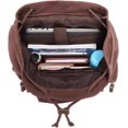 thumbnail image 4 of KAUKKO Vintage Casual Canvas and Leather Rucksack Backpack (Canvas Coffee2pc), 4 of 5