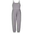 thumbnail image 3 of Toddler Girls Baby Kids Jumpsuit One Piece Solid Strap Romper Summer Outfits, 3 of 9