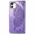 thumbnail image 4 of Wallet Case for iPhone 11Pro 5.8', PU Leather Flip Protective Phone Case Wrist Strap Card Slots Holder Pocket Emboss Butterfly Flower Stand Case for iPhone Light Purple, 4 of 9