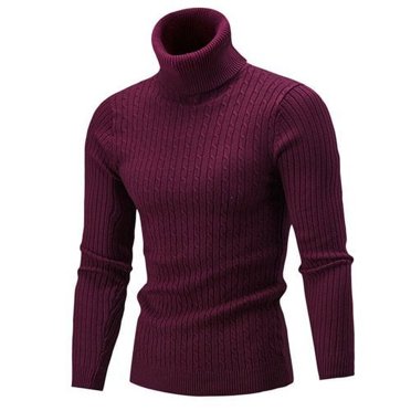 Men Turtleneck Sweater Pullover Knitted Top Streetwear