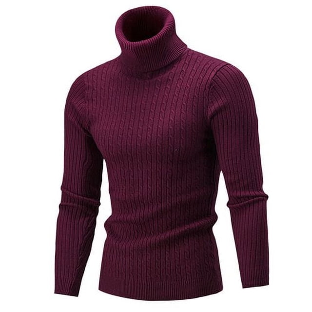Chandail à Col Roulé pour Hommes chandail Tricoté Mode Urbaine