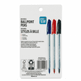 thumbnail image 2 of Pen+Gear Stick Ballpoint Pens, 1.0mm, Assorted color Ink, 10 Count, Red, Green & Blue, 2 of 4