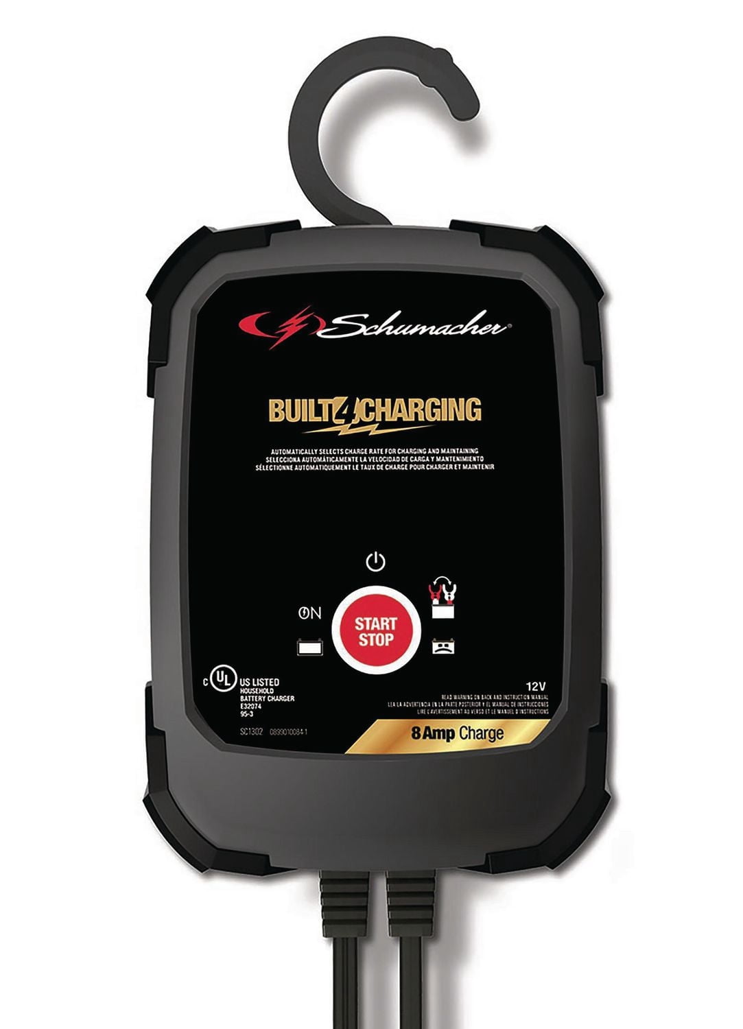 Schumacher Electric 3-in-1 Fully Automatic, 8 Amps, 12 Volt, Car Battery Charger and Maintainer, SC1302