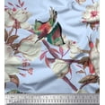 thumbnail image 1 of Soimoi Blue Georgette Viscose Fabric Floral & Bird Decor Fabric Printed Yard 44 Inch Wide, 1 of 3