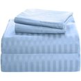thumbnail image 1 of 1100 Thread Count 100% Egyptian Cotton 3-Piece Fitted Sheet ( 1 Fitted Sheet + 2 Pillow Covers) 30 Inches Deep Pocket Size Stripe Pattern, 1 of 5