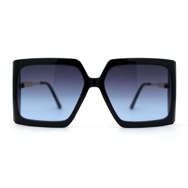 Womens Oversized Rectangle Butterfly Fashion Designer Sunglasses Black Navy
