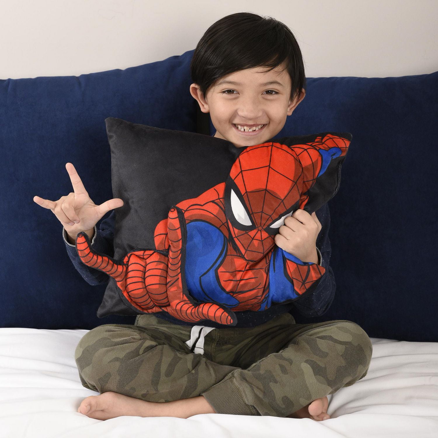 Spiderman Coussin décoratif 3D pour enfants Coussin 13po x 16po