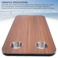 thumbnail image 3 of RV Table Top Replacement, 31.49x15.74in Rectangular Pontoon Boat Table Top with Stainless Steel Cup Holder, Sturdy Solid Wood Large Top for RV, Yacht, , Marine, 3 of 7