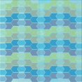 thumbnail image 1 of Ahgly Company Tapis d'Intérieur Lavable à la Machine, Carré, Transitionnel, Bleu Ara Bleu Vert, Tapis de Zone, 6 Pieds Carré, 1 of 7