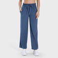 thumbnail image 4 of NECHOLOGY Women's Wide Leg Track Pants Capris with Pockets, Dark Blue, Size S, 4 of 5