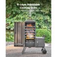 thumbnail image 3 of KFFKFF Charcoal Offset Smoker, Heavy-Duty Steel BBQ Offset Smoker with Side Firebox, Movable Outdoor Barbecue Smokers with 6 Adjustable Grates, Thermometer & Air Vents, 3 of 9