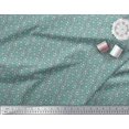 thumbnail image 3 of Soimoi Moss Georgette Fabric Leaves & Floral Block Print Fabric by Yard 42 Inch Wide, 3 of 4