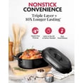 thumbnail image 2 of Granitestone Diamond Black 18.8 inch Nonstick Oval Roasting Pan With Lid Dishwasher Oven Safe Cookware, 2 of 8