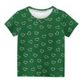 thumbnail image 4 of FAIWAD T-Shirts à Manches Courtes pour Filles, T-Shirts Imprimés de Cœurs, Col Rond, T-Shirt Décontracté, Blouse, Été, Classique, Basique, Chandail à Enfiler, 4 of 4