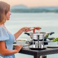 thumbnail image 2 of SHISUYAN Stainless Steel Hot Pot with Stove for Kitchen Use Silver Color Durable and Easy to Clean 10 Inch, 2 of 9