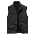 thumbnail image 1 of Birdeem Mens Thin Workwear Solid Color Stand Collar Sleeveless Jacket Tank Tops, 1 of 3
