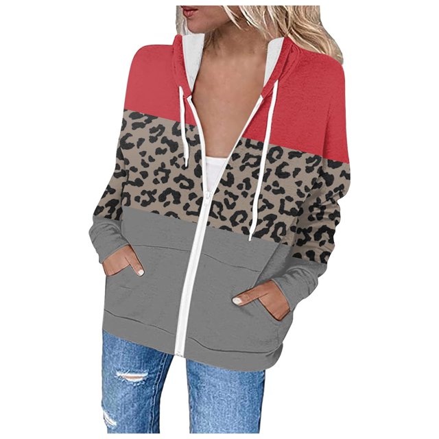 Chandails à Capuche Zippés pour Femmes Rabais de 50 % en Liquidation Blouse Imprimée Mode Hauts à Manches Longues Chandail Poches à Capuche