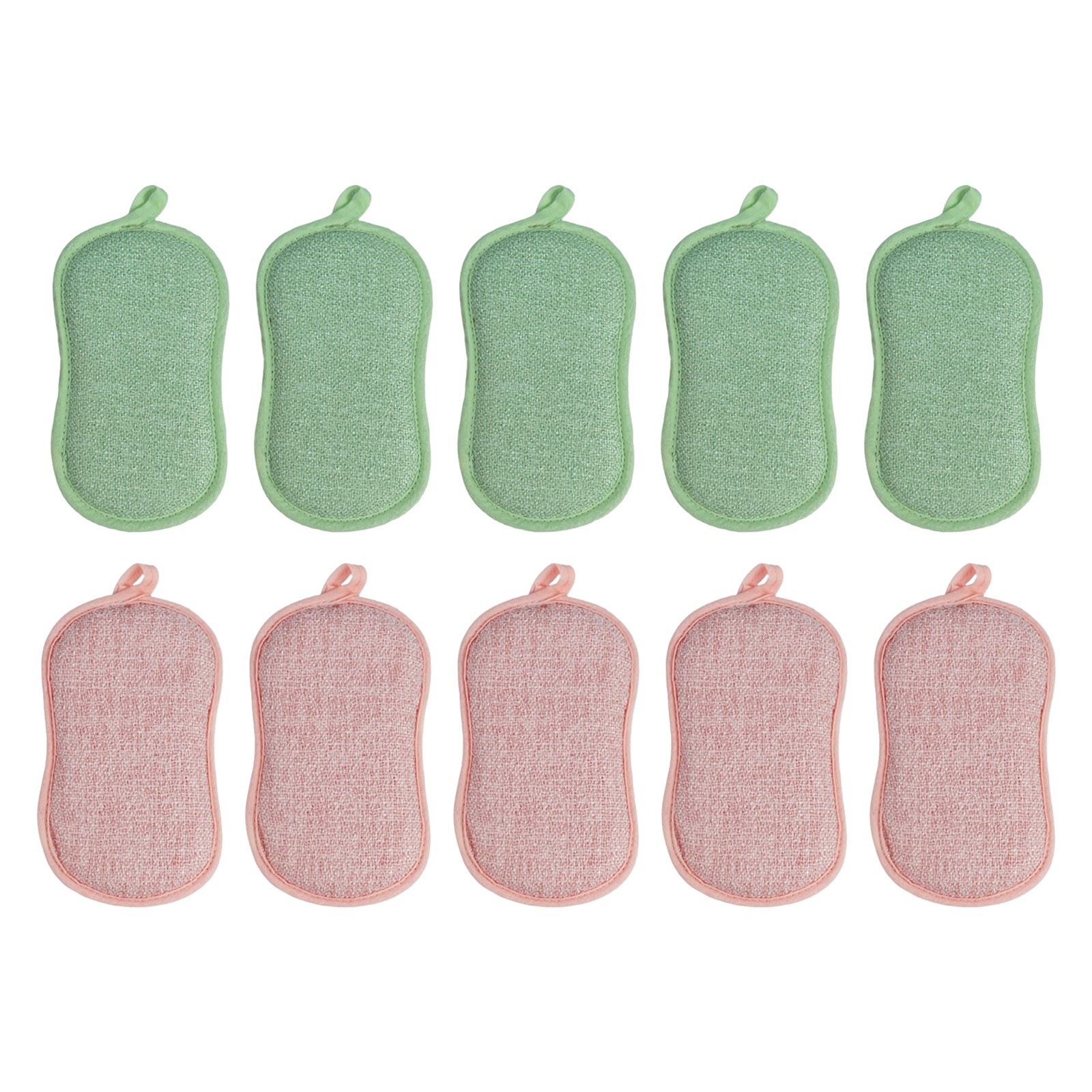 XIPYYKM Multi-Purpose Scrub Kitchen Sponges – 10 Pack Dish Sponge, Dual-Sided Non-Scratch Microfiber & Metal Scrubber, Reusable Heavy Duty Sponges for Dishes, Pots, Glass, Sink, Stovetop & Bathroom
