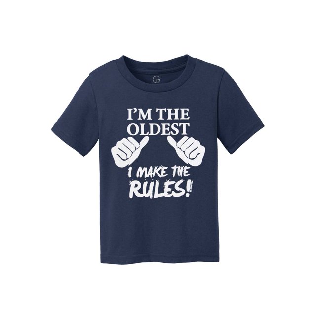 Je Suis le Plus Âgé, Je Fais les Règles T-Shirt en Coton pour Enfants - Marine - Moyen