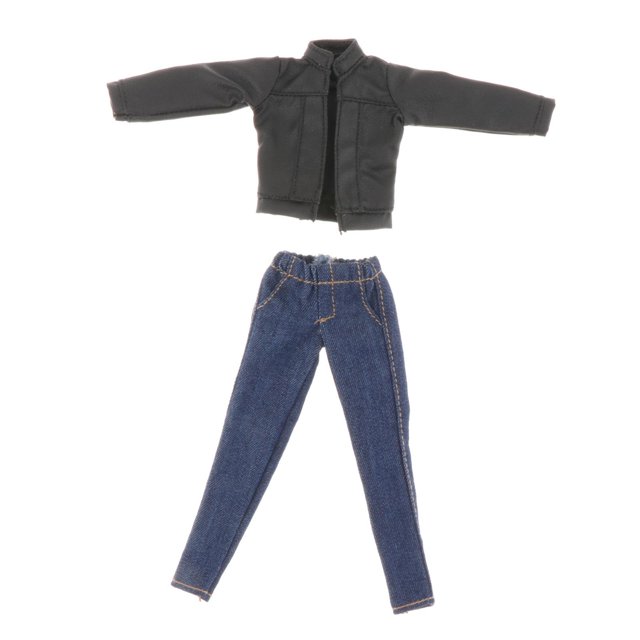 Milaget 1/12 Scale Female Miniature Jacket Suit, Figure Leather Coat Suit, DIY Accessory