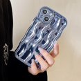 thumbnail image 3 of ORUYROP Designed for iPhone 15 Pro Case,Water Ripple Pattern Curly Wave Frame Soft Cute Phone Cover for Men Women Girls（iPhone 15 Pro,Blue）, 3 of 7