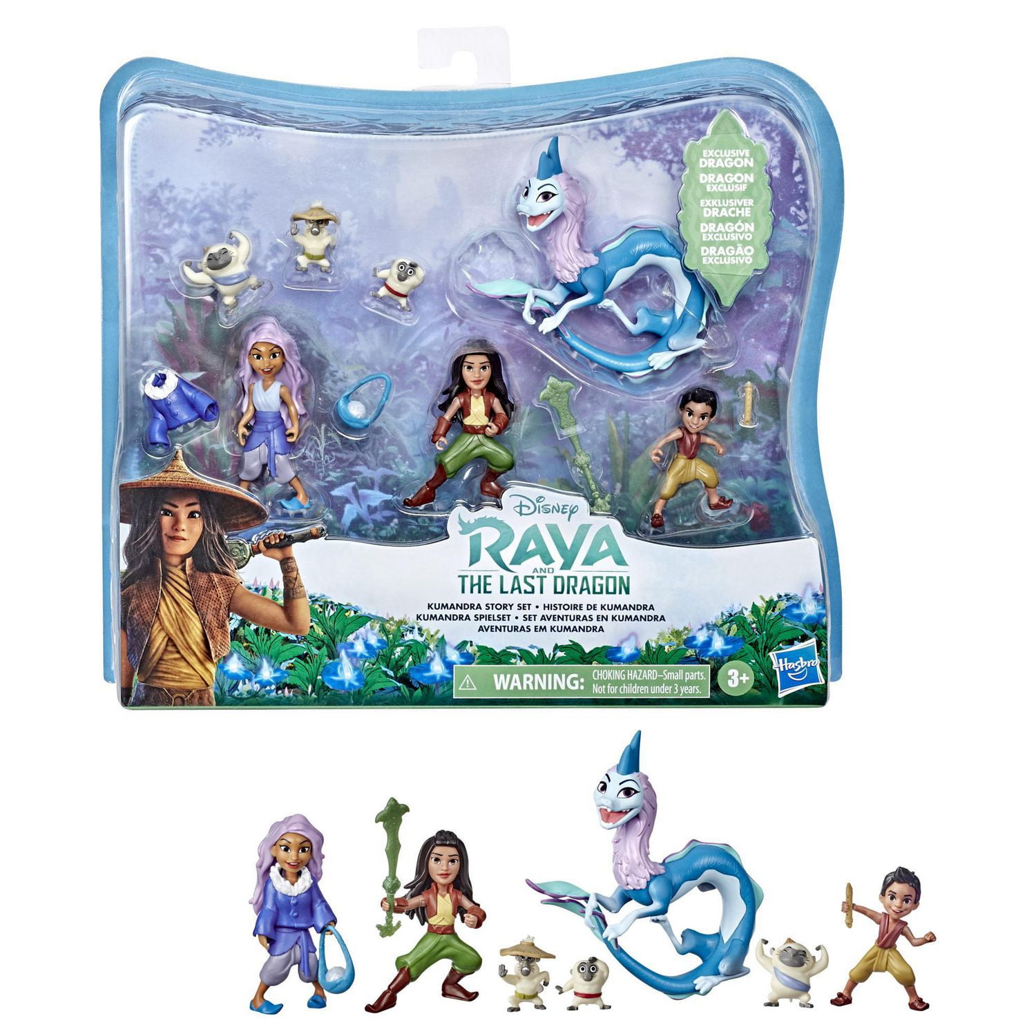 « Raya and the Last Dragon » de Disney, Histoire de Kumandra, 7 poupées et accessoires, Raya, Sisu humain, Ongis, Boun et Sisu, pour enfants