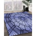 thumbnail image 3 of Ahgly Company Machine Washable Indoor Square Transitional Blue Area Rugs, 7' Square, 3 of 7